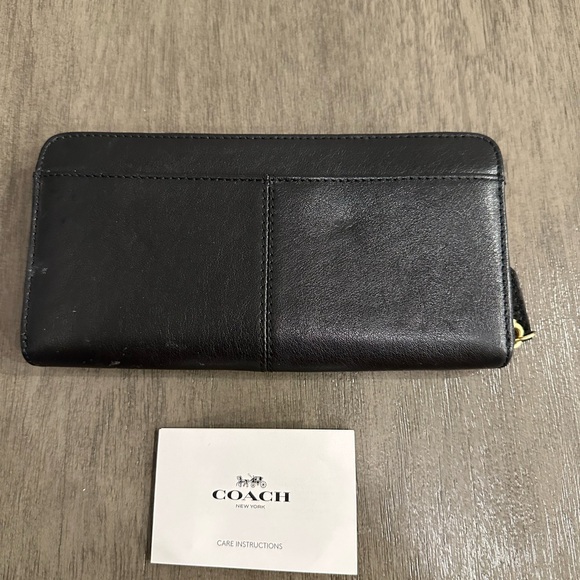 Coach Black Accordion Wallet With Gold Tone Coach Symbol - Picture 8 of 16